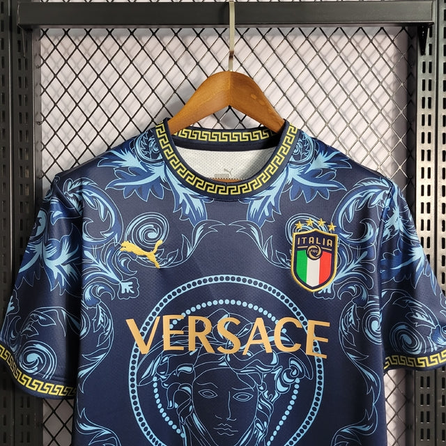 Camisa Seleção Itália x Versace - - Azul