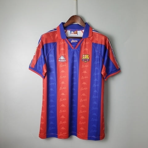 Camisa Barcelona Retrô 1996/1997 Azul e Grená - | Futmantos