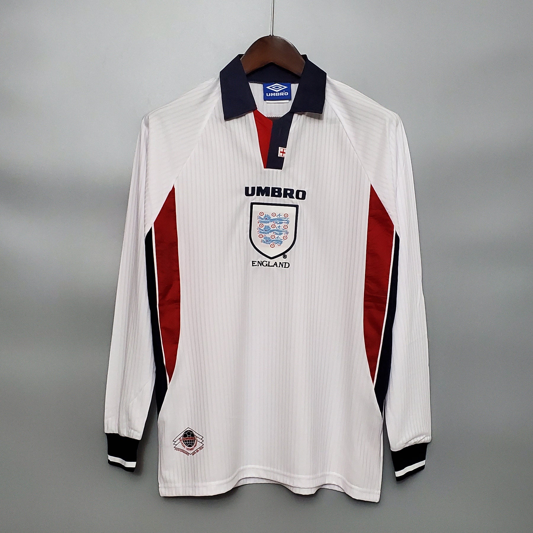 Camisa Manga Longa Seleção Inglaterra 1998 - Branco | Futmantos