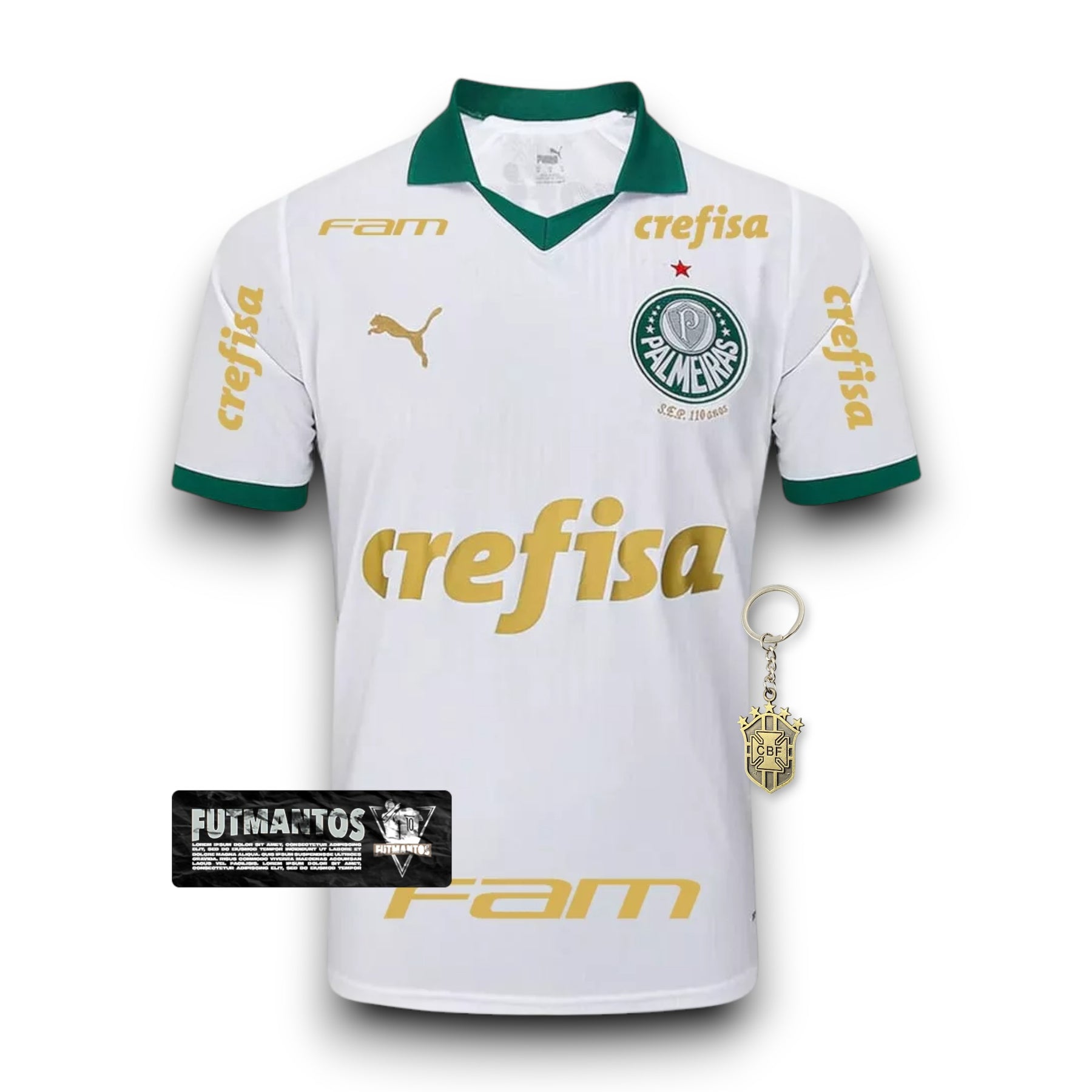 Camisa Palmeiras II Branca 24/25 - Com patrocínios | Futmantos