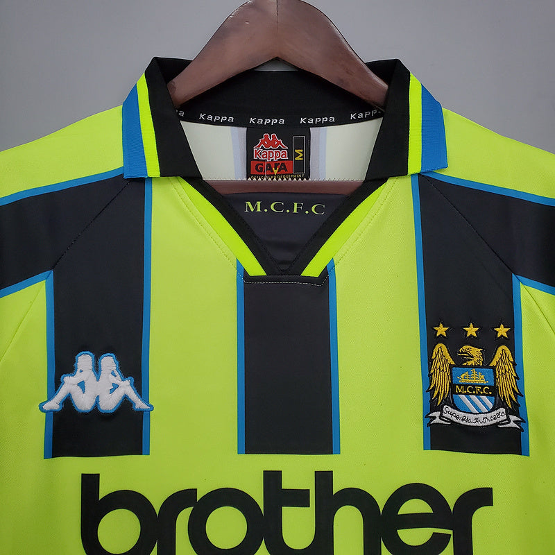 Camisa Manchester City Retrô 1998/1999 Amarela e Preta - | Futmantos