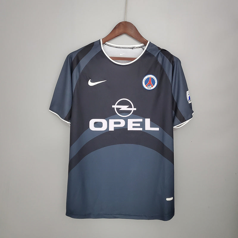 Camisa PSG Retrô 2001/2002 Cinza e Preta - | Futmantos