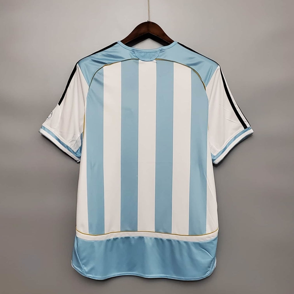 Camisa Seleção Argentina Retrô 2006 Azul e Branca- | Futmantos