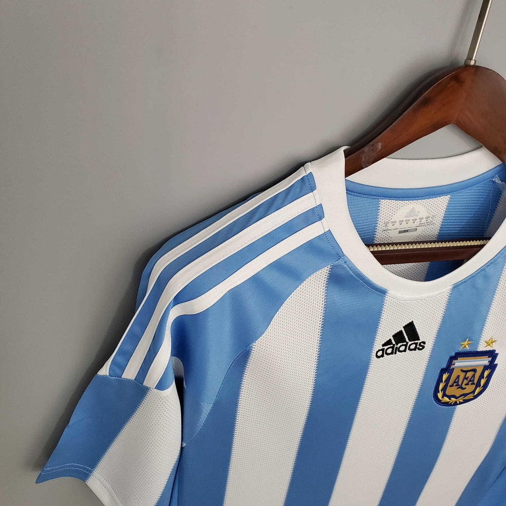 Camisa Argentina Retrô 2010 Azul e Branca - | Futmantos