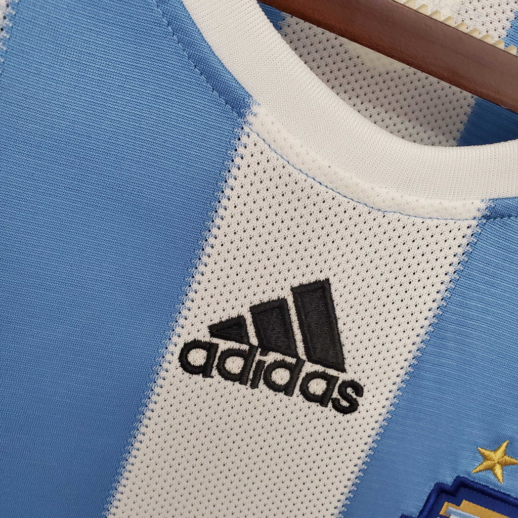 Camisa Argentina Retrô 2010 Azul e Branca - | Futmantos