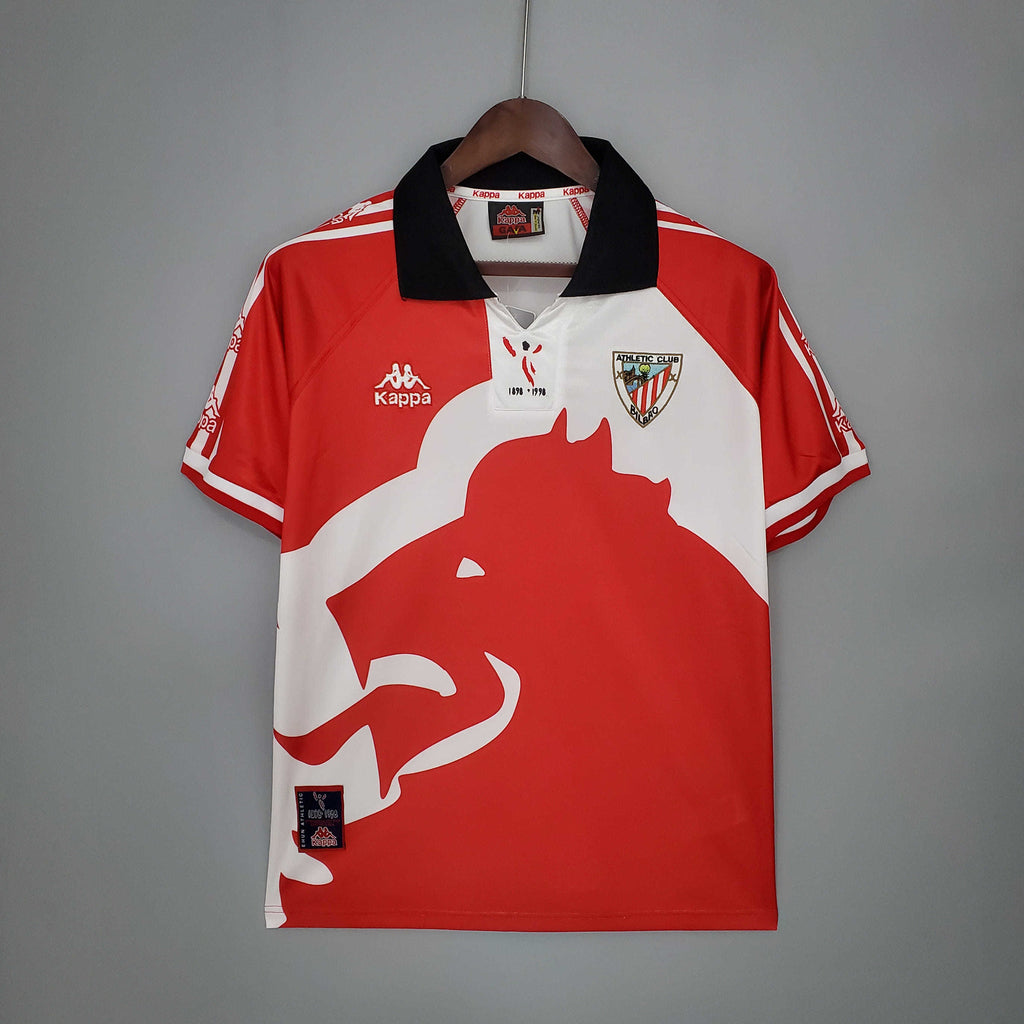 Camisa Athletic Bilbao Retrô 1997/1998 Vermelha e Branca - | Futmantos