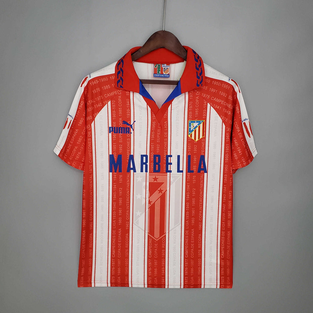 Camisa Atlético de Madrid Retrô 1995/1996 Branca e Vermelha - | Futmantos