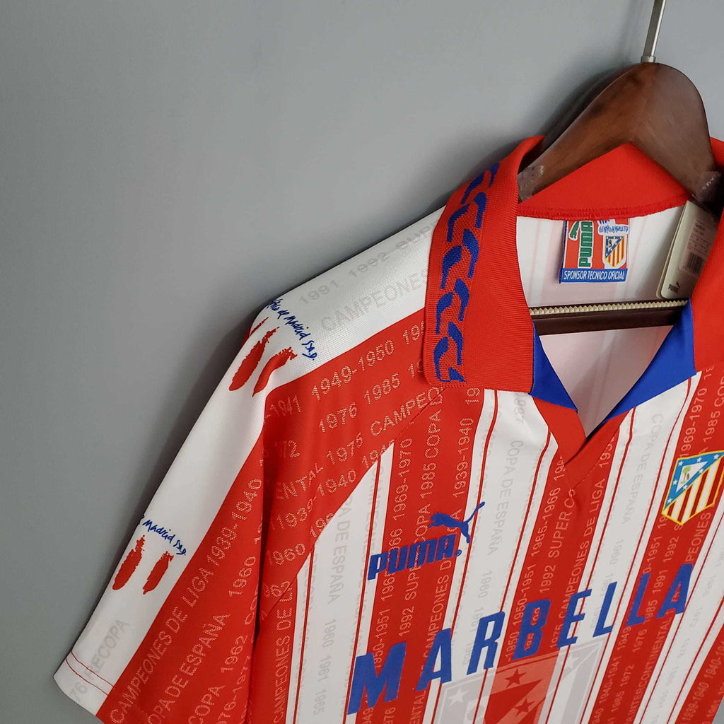 Camisa Atlético de Madrid Retrô 1995/1996 Branca e Vermelha - | Futmantos