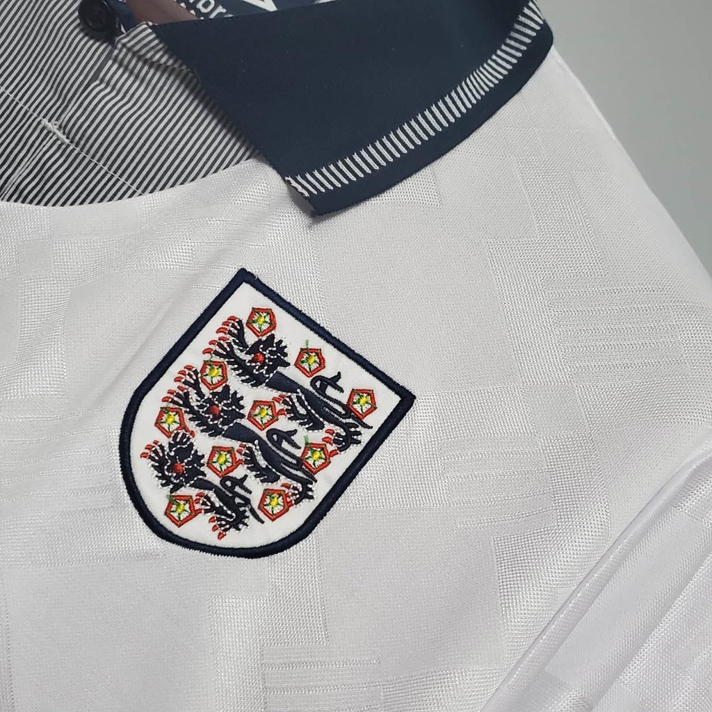 Camisa Inglaterra Retrô 1990 Branca - | Futmantos