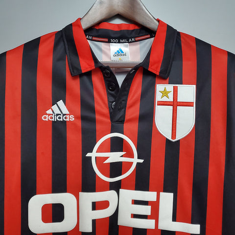 Camisa Milan Retrô 1999/2000 Vermelha e Preta - | Futmantos