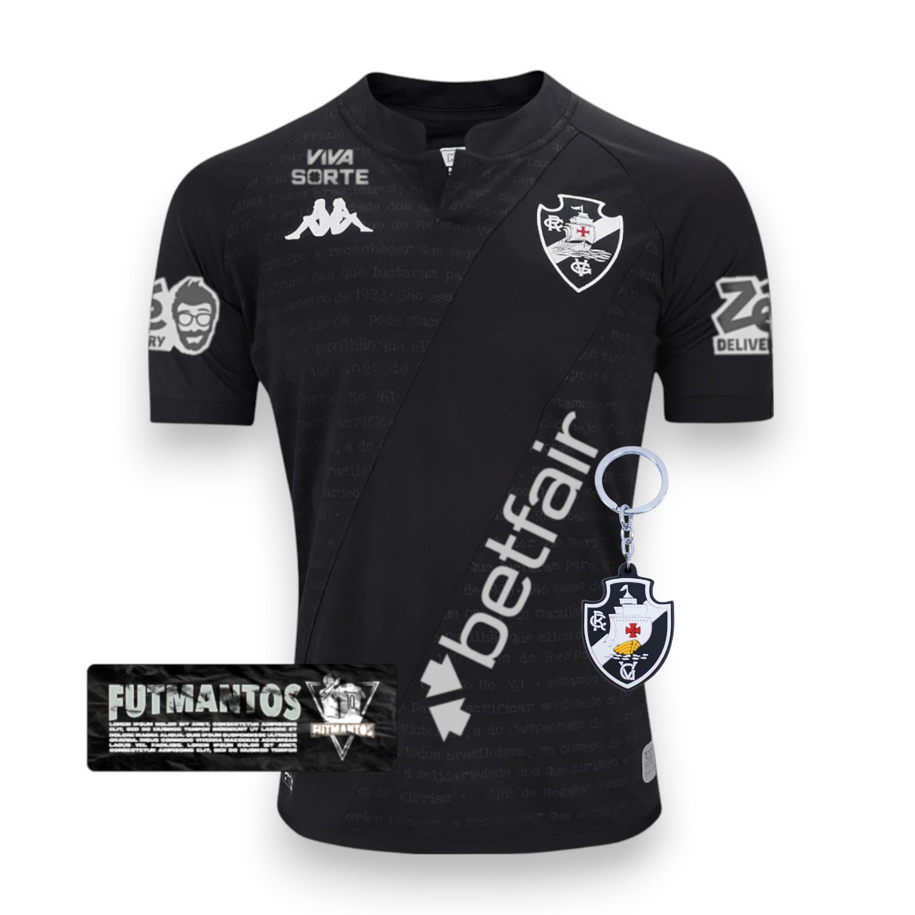 Camisa Vasco da Gama IV 24/25 Al Black Com Patrocínios | Futmantos