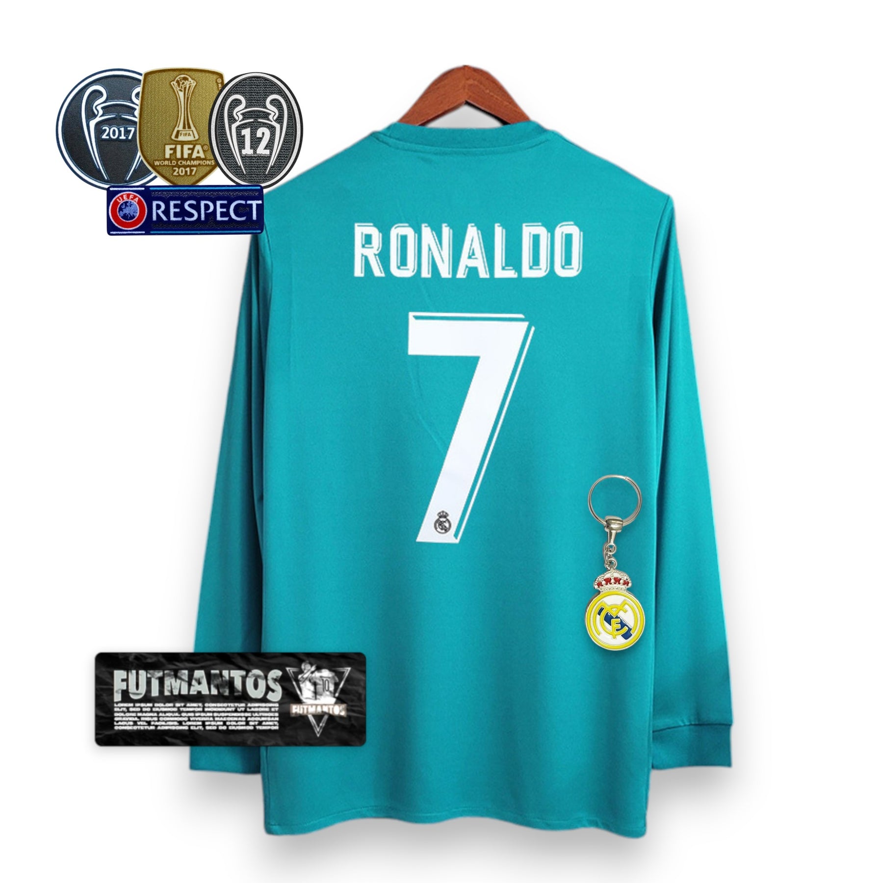 Camisa Real Madrid 17/18 Manga longa - Ronaldo #7 | Futmantos