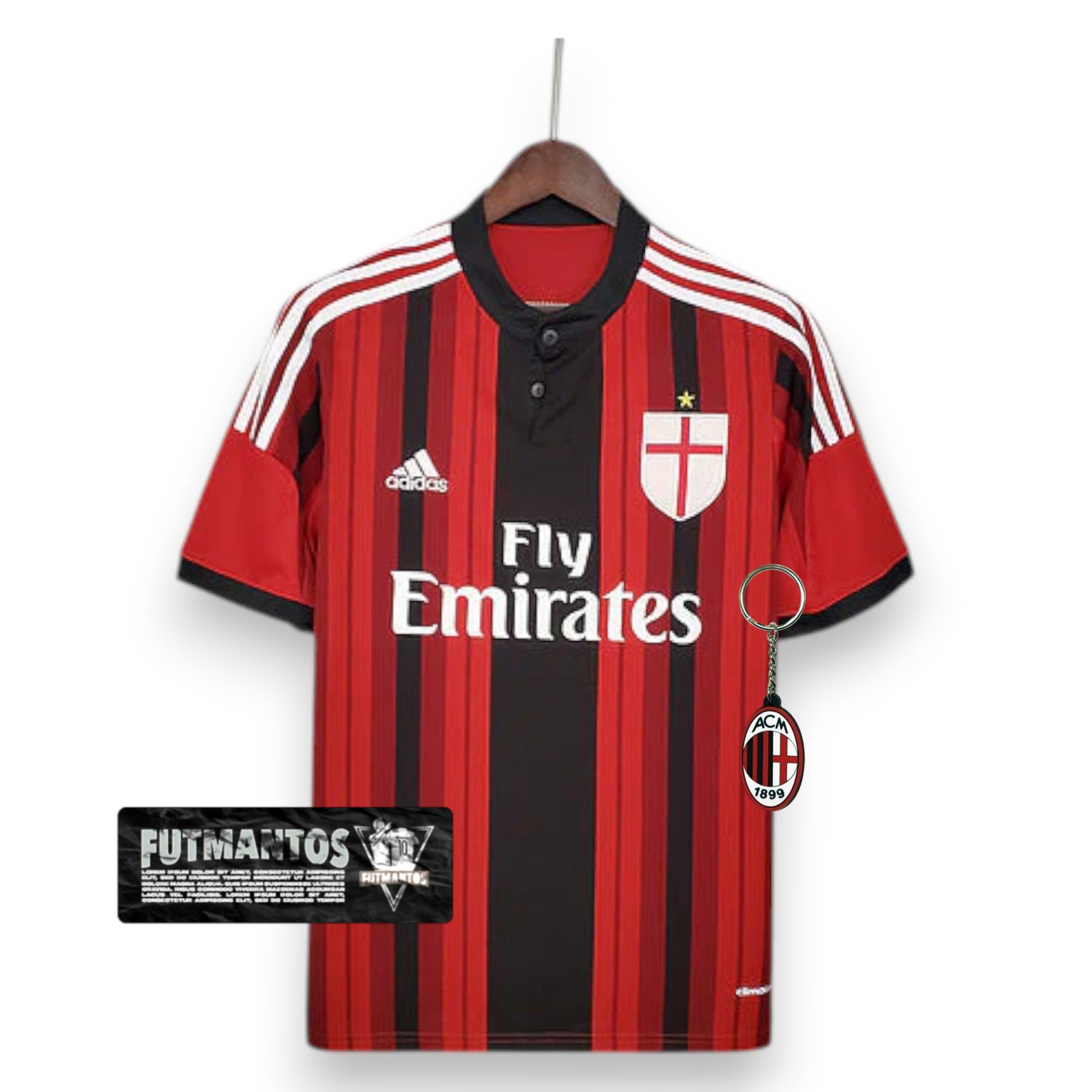 Camisa Milan Retrô 2014/2015 Vermelha e Preta - | Futmantos