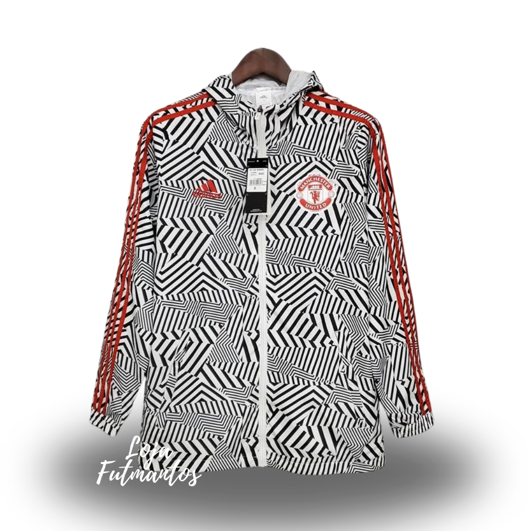 Corta-vento Manchester United 21/22 - Branco e Preto