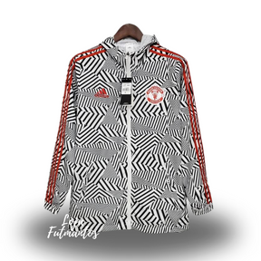 Corta-vento Manchester United 21/22 - Branco e Preto