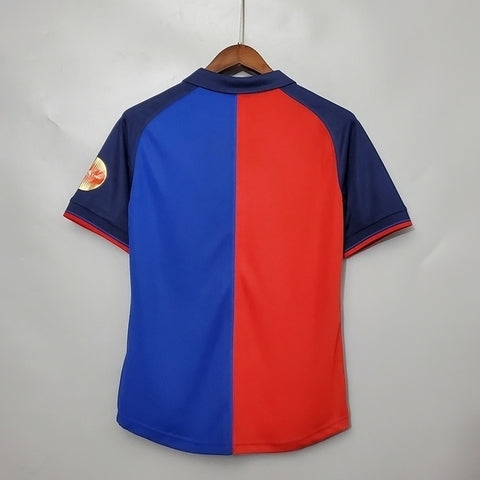 Camisa Barcelona 100 Anos Retrô 1999 Azul e Grená - | Futmantos