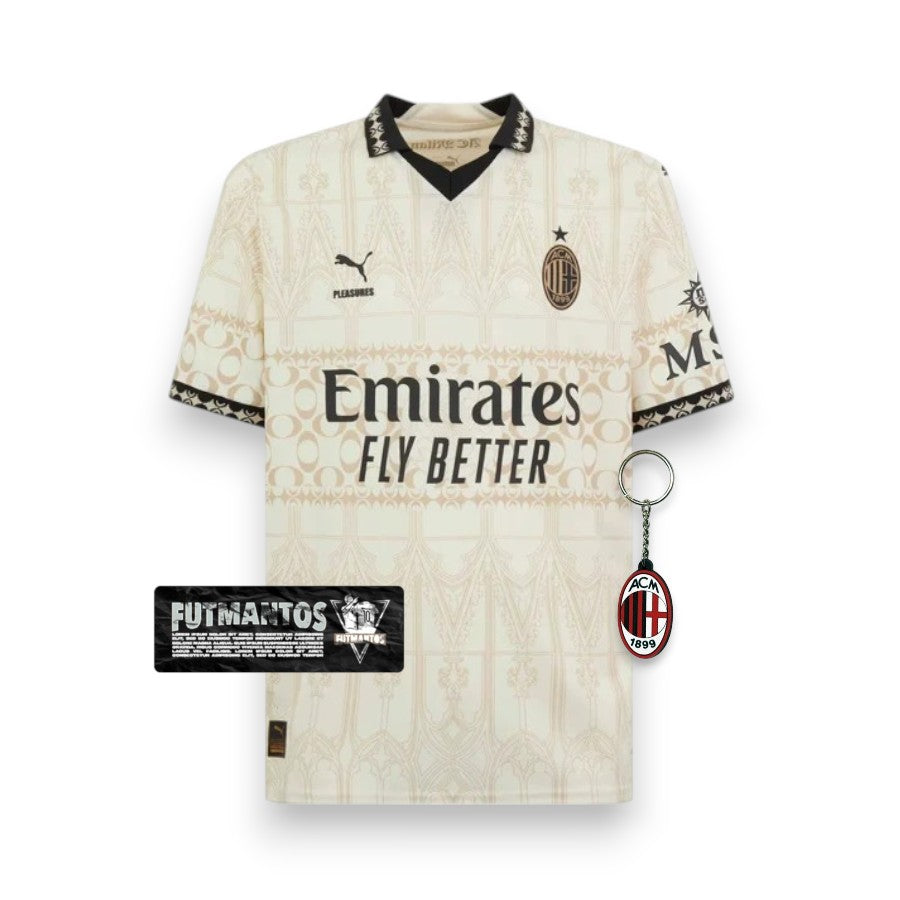Camisa Milan X Pleasures IV 23/24 - Branco | Futmantos