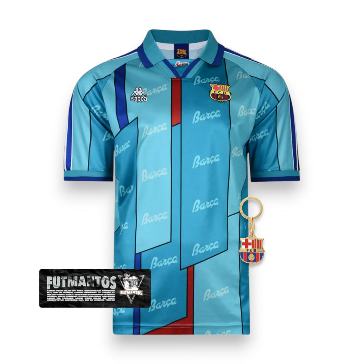 Camisa Barcelona Retrô 1996/1997 Azul Clara - | Futmantos