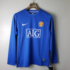 Camisa Manga Longa Manchester United 07/08 - Azul | Futmantos