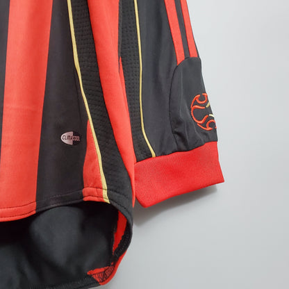 Camisa Manga Longa Milan 06/07 - Preto e Vermelho | Futmantos