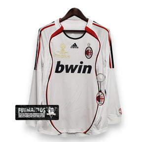 Camisa Manga Longa Milan Champions League 06/07 - Branco | Futmantos