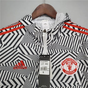 Corta-vento Manchester United 21/22 - Branco e Preto