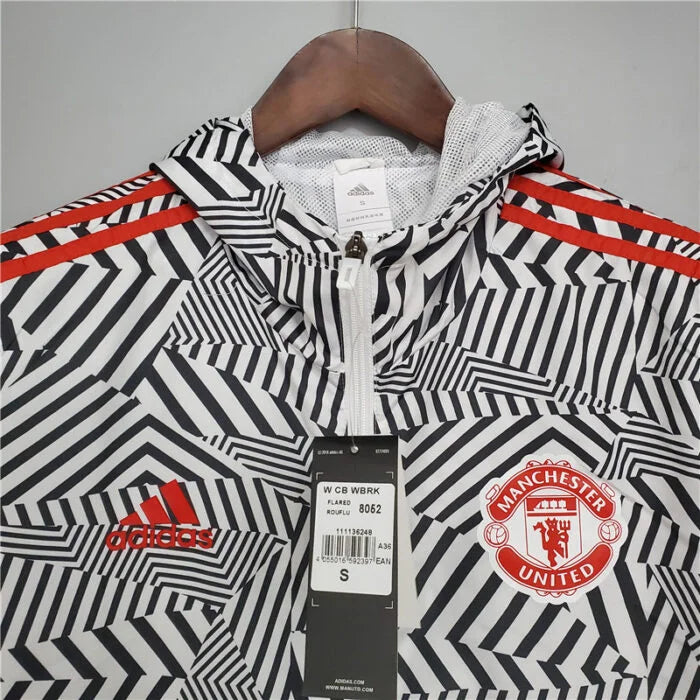 Corta-vento Manchester United 21/22 - Branco e Preto