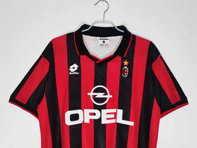 Camisa Milan Retrô 1995/1996 Vermelha e Preta - Lotto | Futmantos