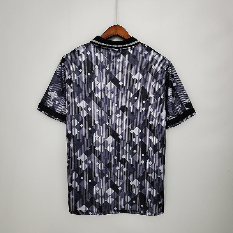 Camisa Inglaterra Retrô 1990 Preta e Branca - | Futmantos