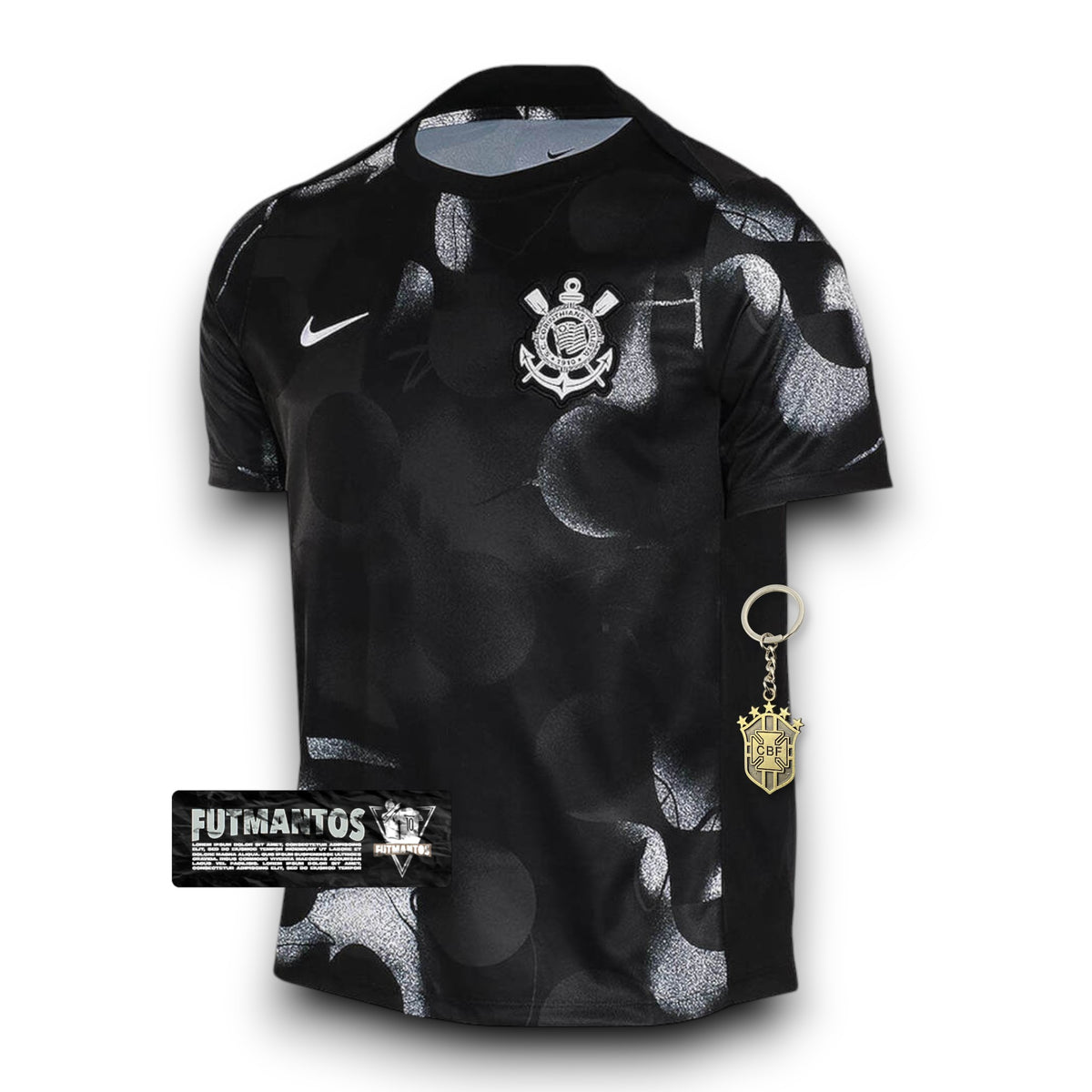 Camisa Corinthians Treino 25/26 Preta Masculina | Futmantos