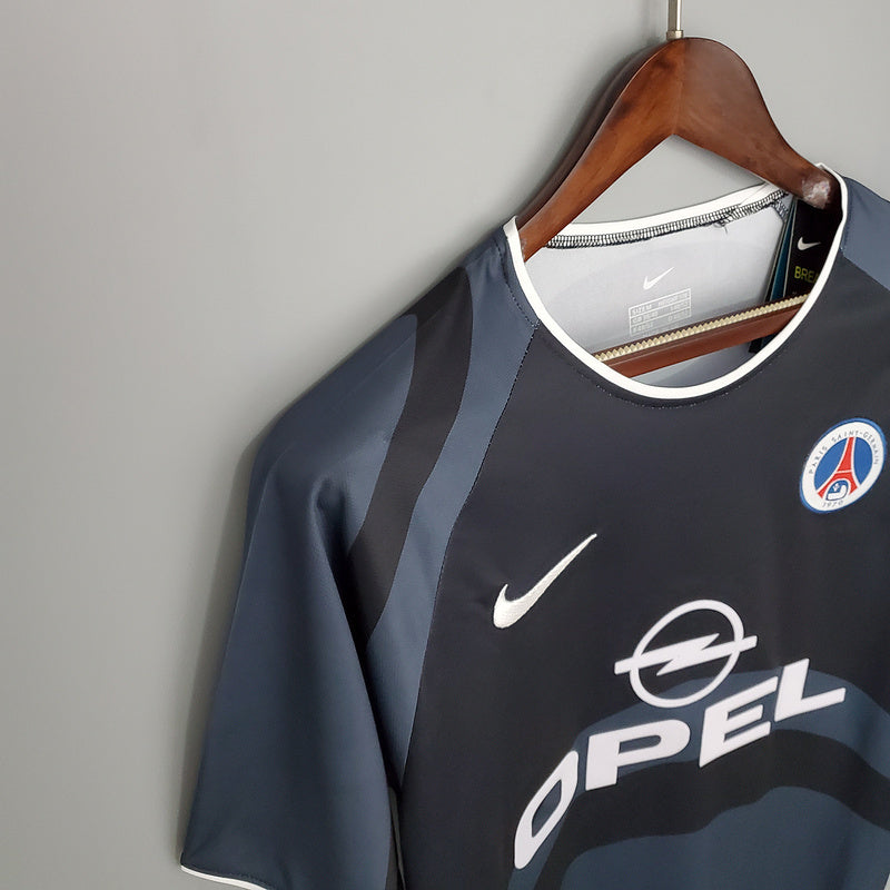 Camisa PSG Retrô 2001/2002 Cinza e Preta - | Futmantos