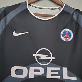 Camisa PSG Retrô 2001/2002 Cinza e Preta - | Futmantos