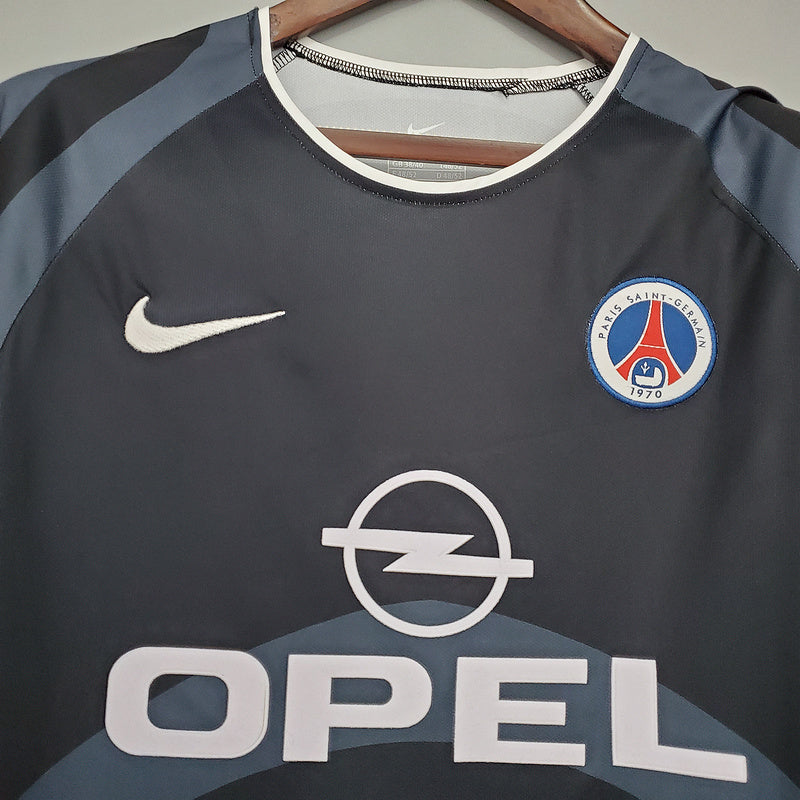 Camisa PSG Retrô 2001/2002 Cinza e Preta - | Futmantos