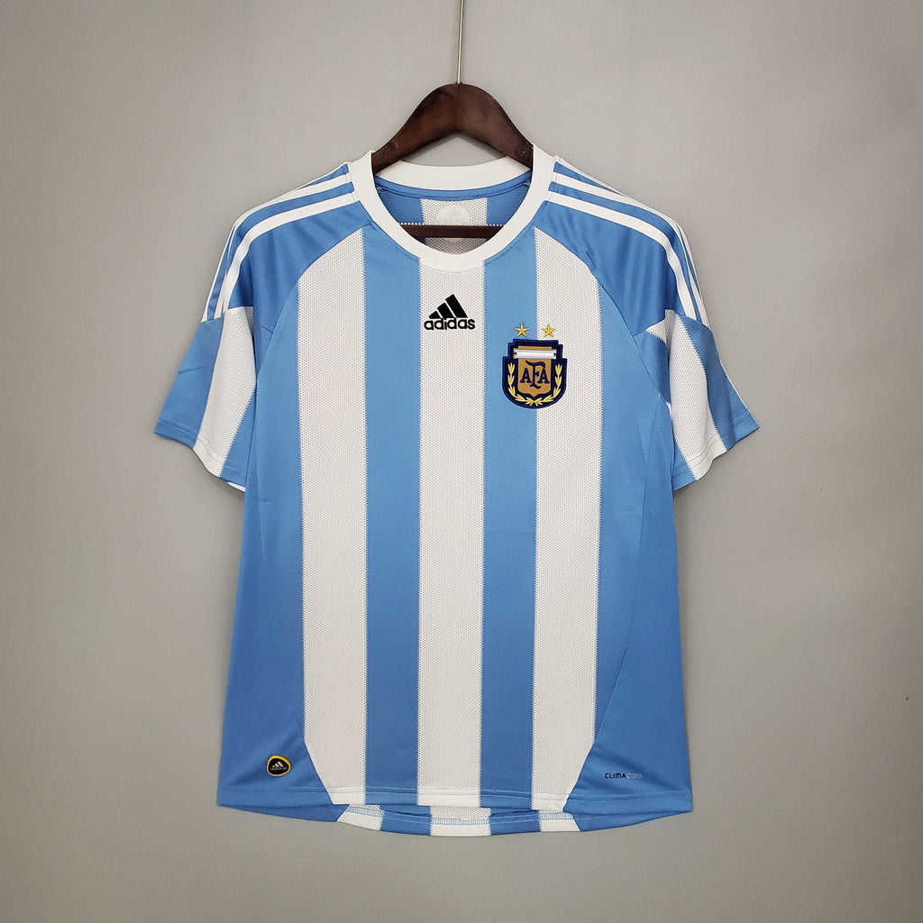 Camisa Argentina Retrô 2010 Azul e Branca - | Futmantos
