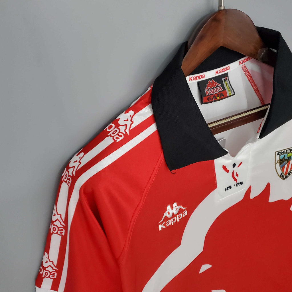 Camisa Athletic Bilbao Retrô 1997/1998 Vermelha e Branca - | Futmantos