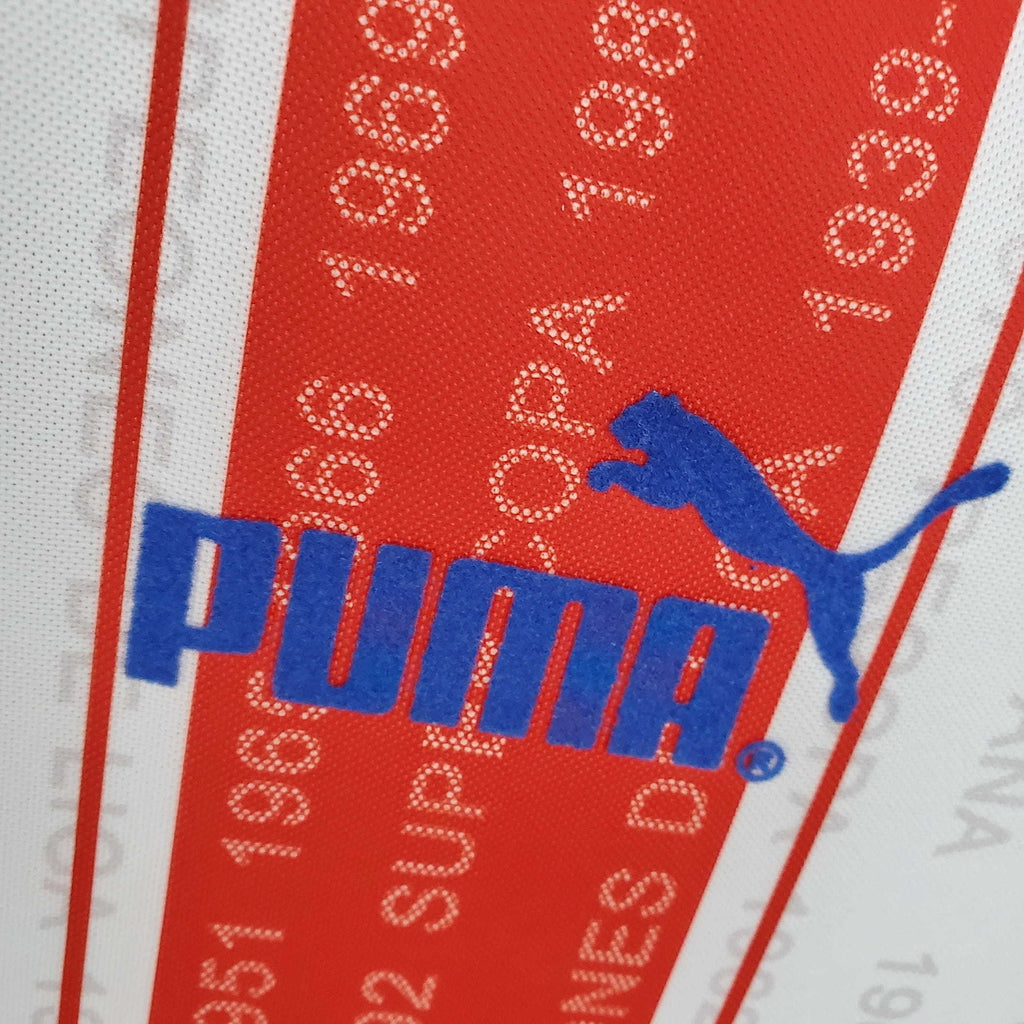 Camisa Atlético de Madrid Retrô 1995/1996 Branca e Vermelha - | Futmantos