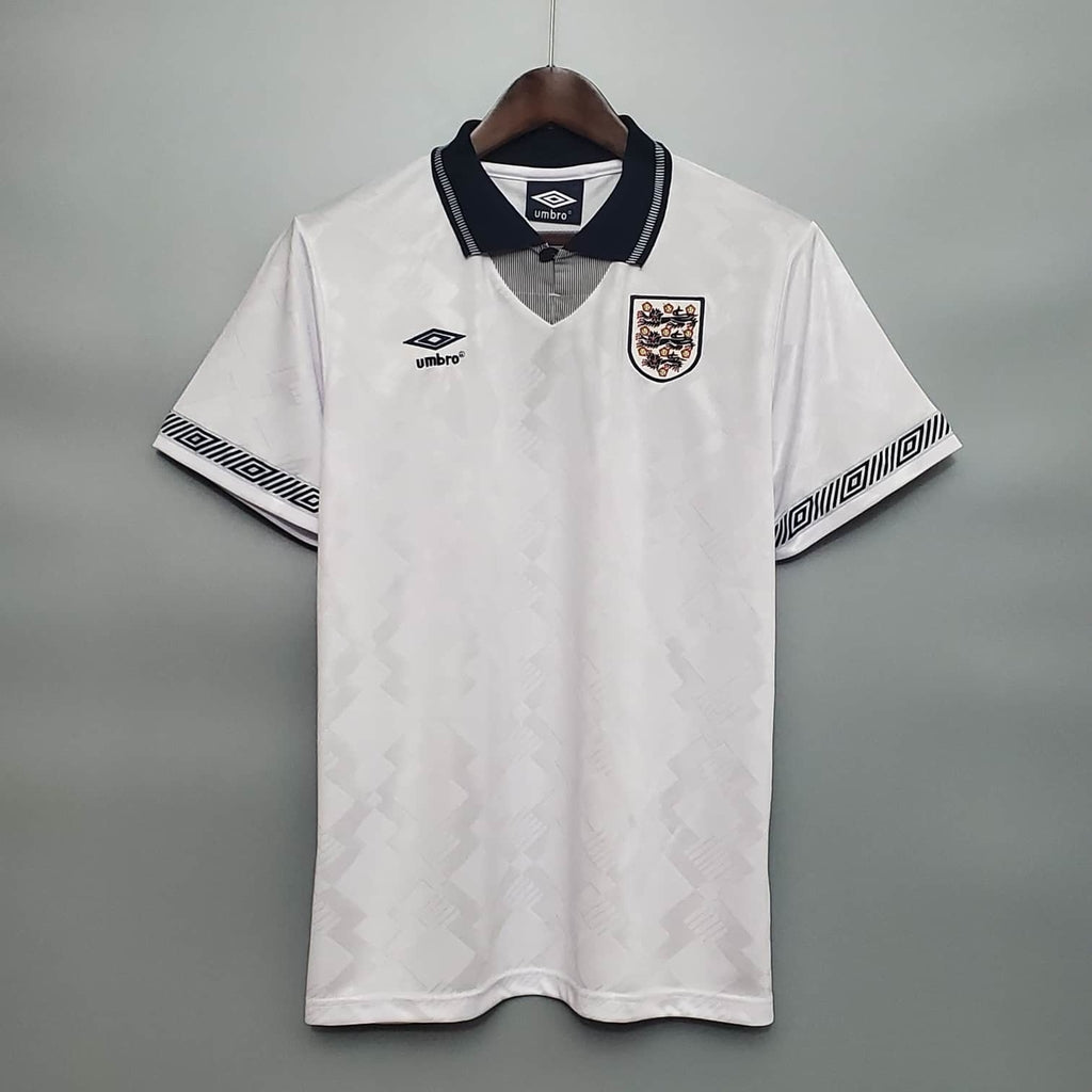 Camisa Inglaterra Retrô 1990 Branca - | Futmantos