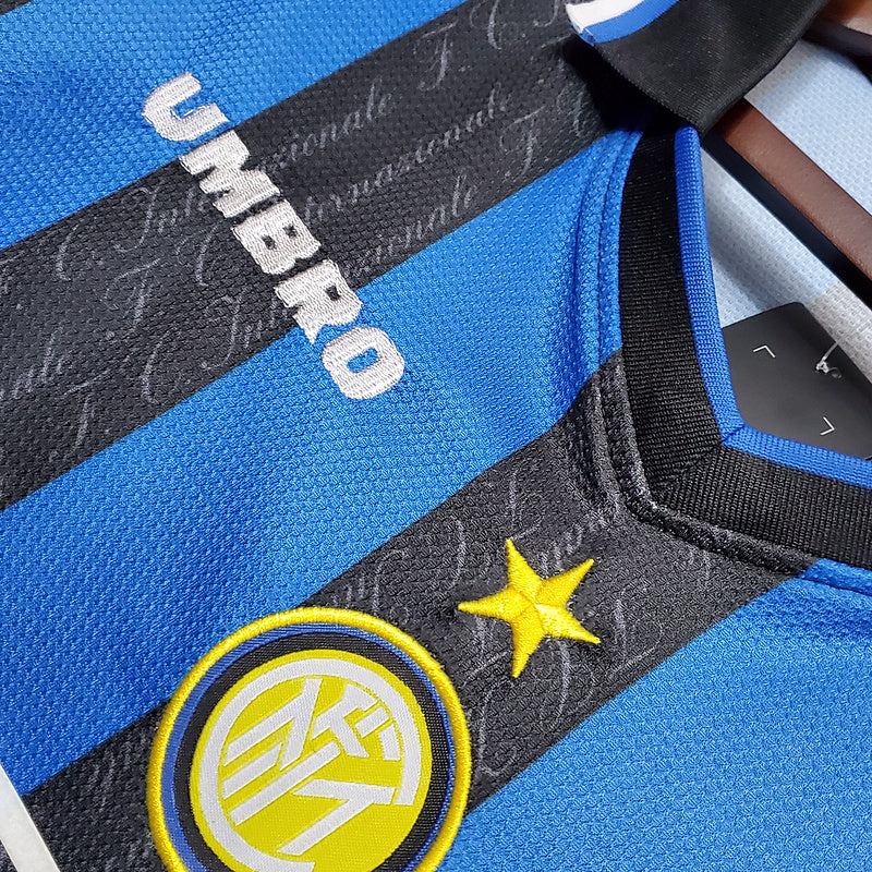 Camisa Inter de Milão Retrô 1997/1998 Azul e Preta - | Futmantos