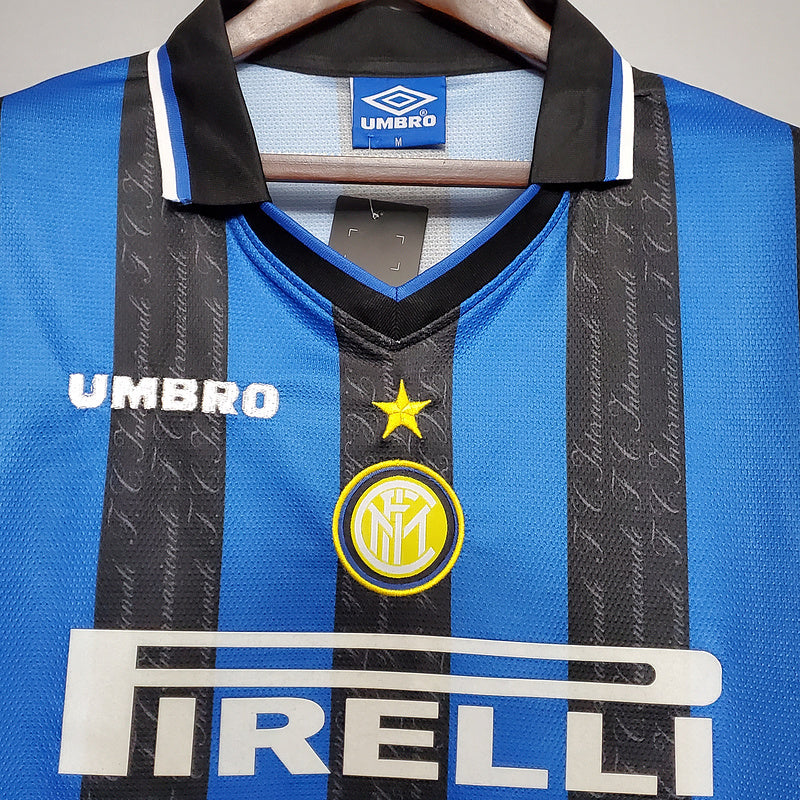 Camisa Inter de Milão Retrô 1997/1998 Azul e Preta - | Futmantos