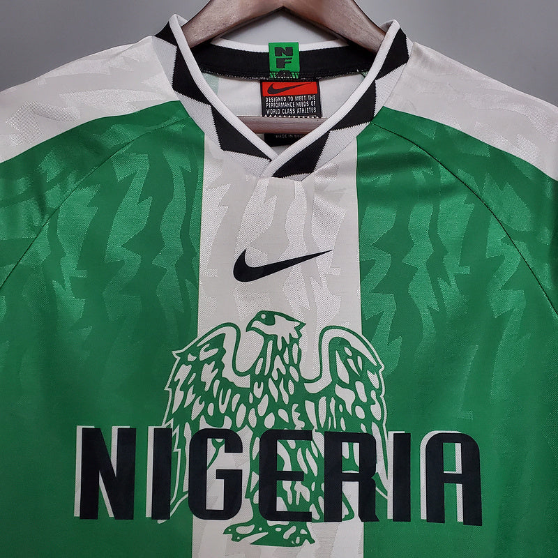 Camisa Nigéria Retrô 1996 Verde e Branca - | Futmantos