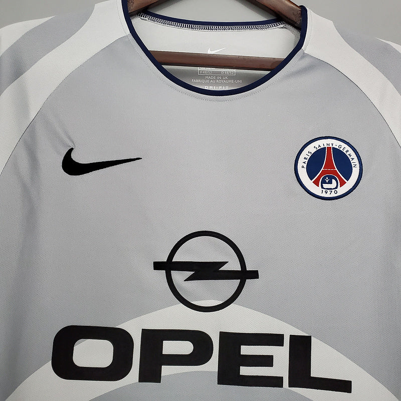 Camisa PSG Retrô 2001/2002 Branca e Cinza - | Futmantos
