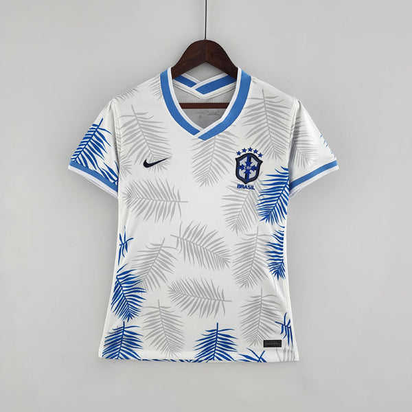Camisa Feminina Seleção Brasil - Branca - Conceito Floresta Amazônica