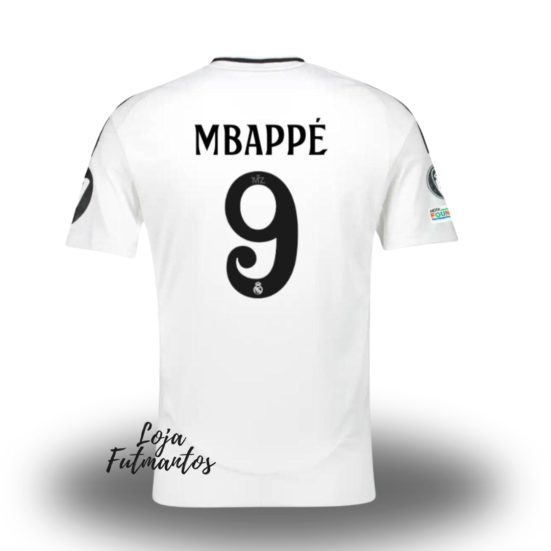 Camisa Real Madrid 24/25 - Mbappé #9 | Futmantos