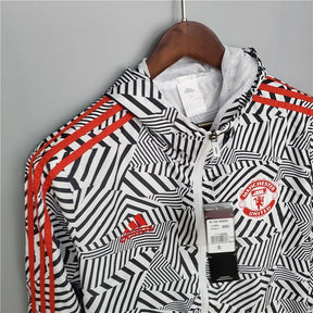 Corta-vento Manchester United 21/22 - Branco e Preto
