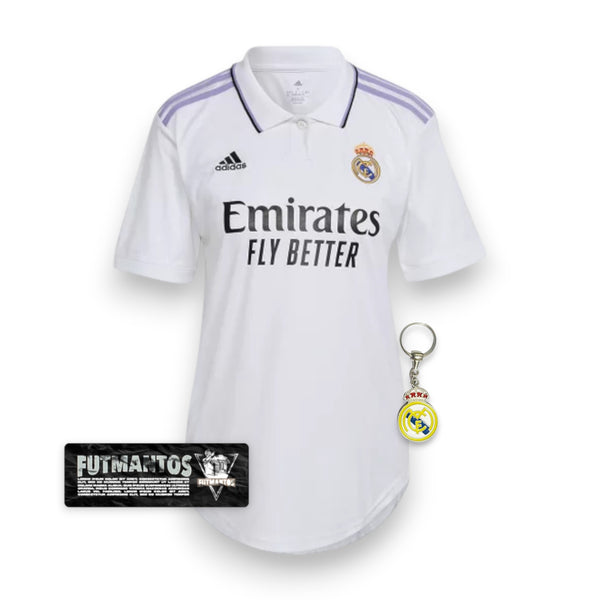 Camisa Feminina Real Madrid I 23/24 - Branco | Futmantos
