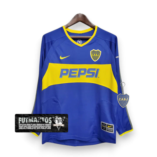 Camisa Manga Longa Boca Juniors 03/04 - Azul e Amarelo | Futmantos