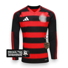 Camisa CRF l 25/26 Manga Longa - Preto e Vermelho | Futmantos