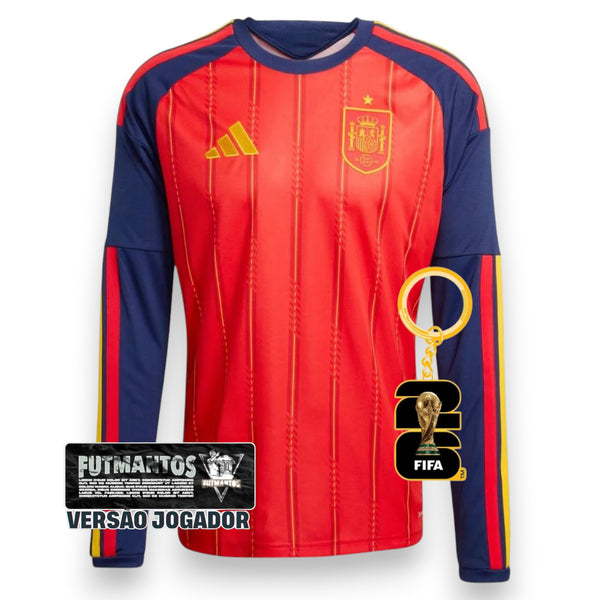 Camisa Espanha I 2026/27 - Manga Longa Jogador | Futmantos