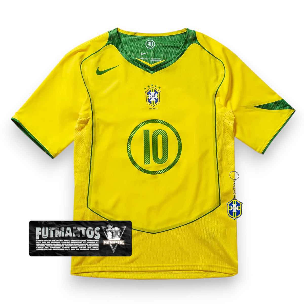 Camisa Brasil Reedição Total 90 - Ronaldinho #10 | FutMantos