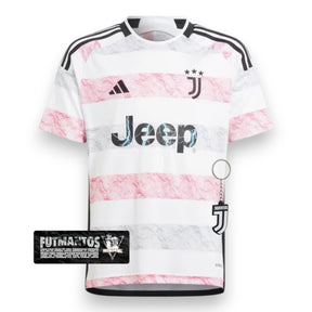 Camisa Juventus II 23/24 - Branca e Rosa | Futmantos